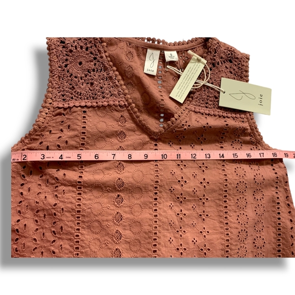 NWT Joie Broderie anglais crochet desert rose eyelet boho cotton tank top size S - Picture 8 of 11